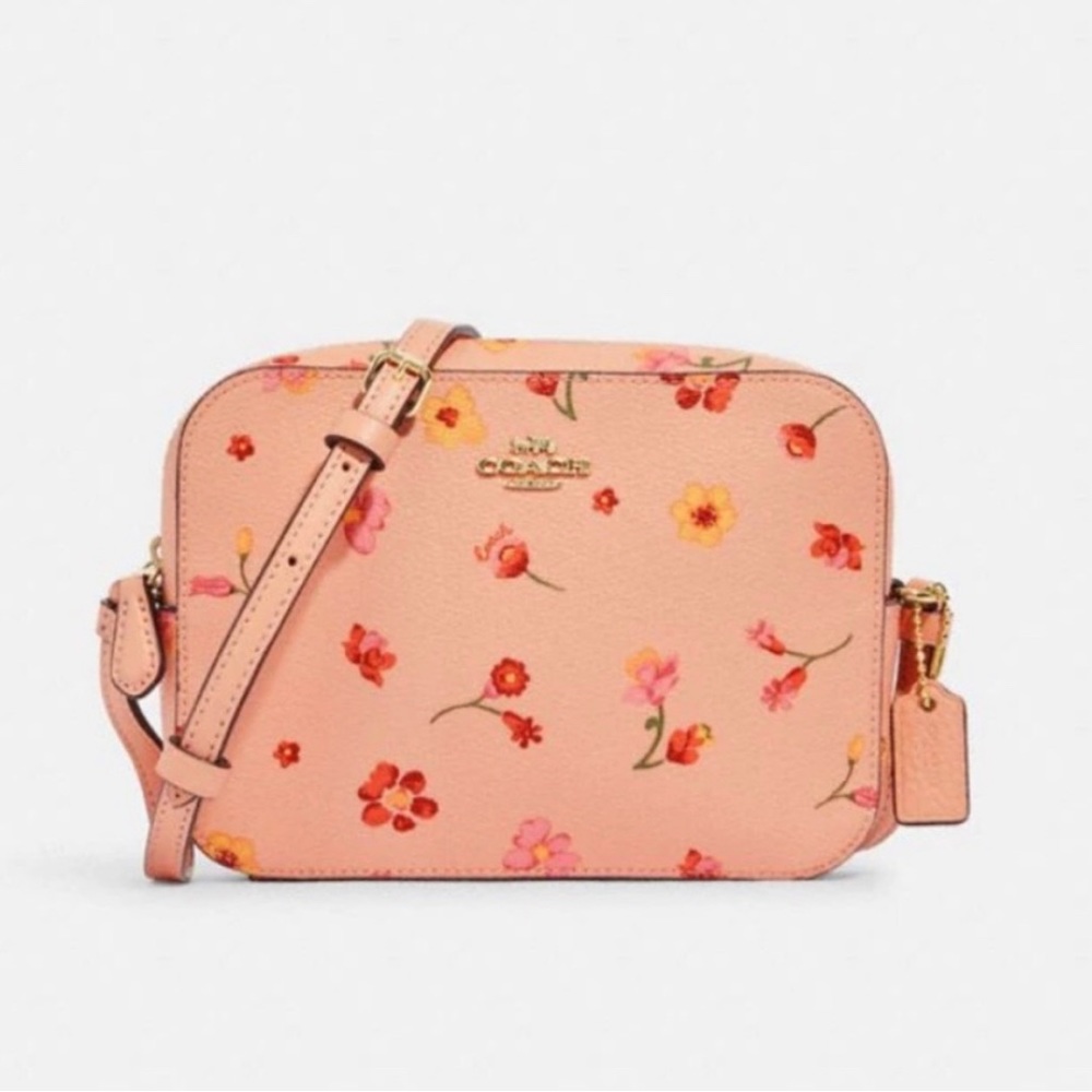 NWT Coach Pink MINI CAMERA BAG WITH MYSTICAL FLORAL PRINT